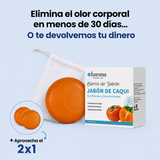 Jabón Desodorizante de Caqui — El extracto que neutraliza el olor corporal desde la raíz